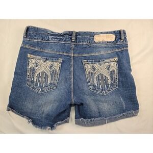 Amethyst Jeans Size 9 Denim Shorts Sequin Embellished Pockets Low Rise Y2K